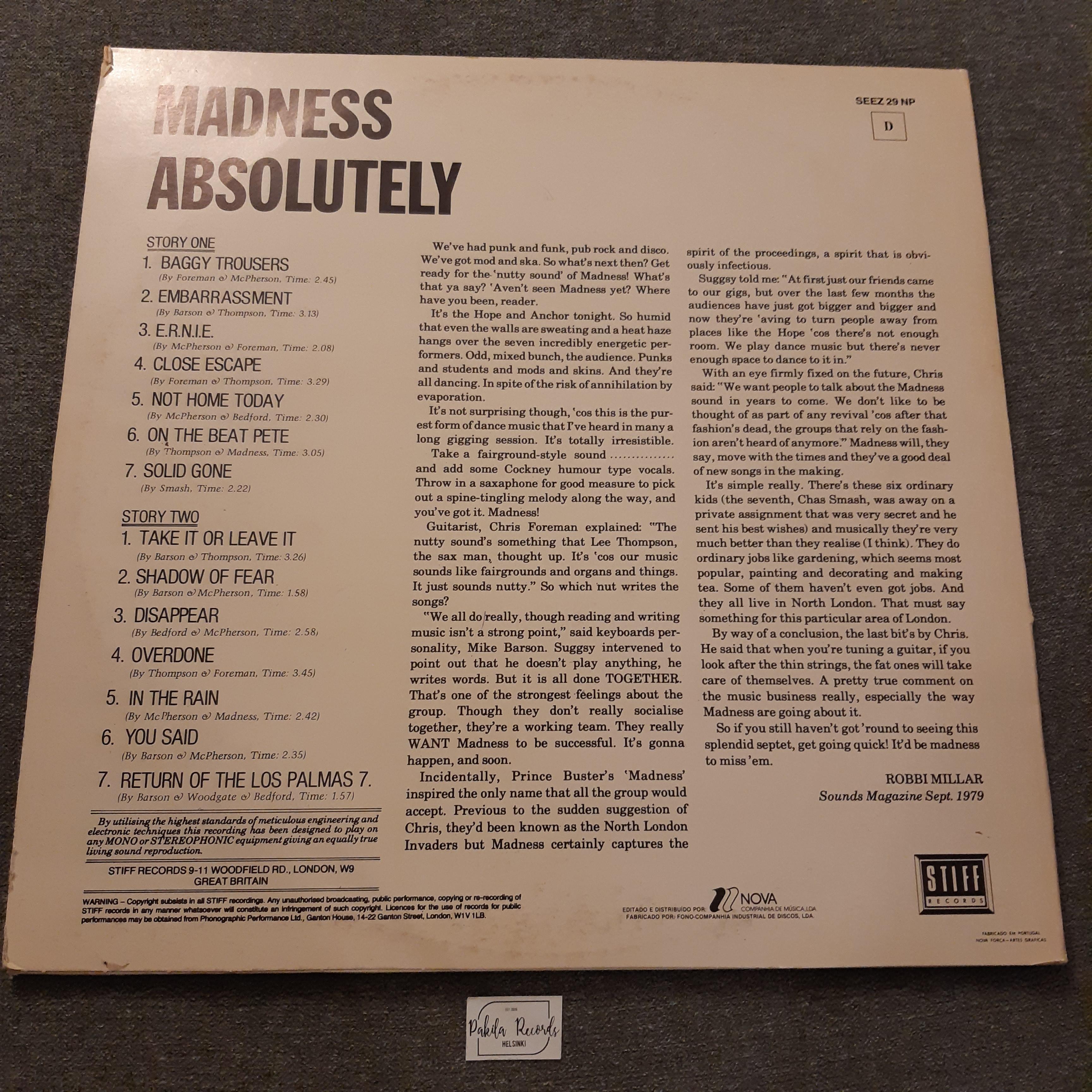 Madness - Absolutely - LP (käytetty)
