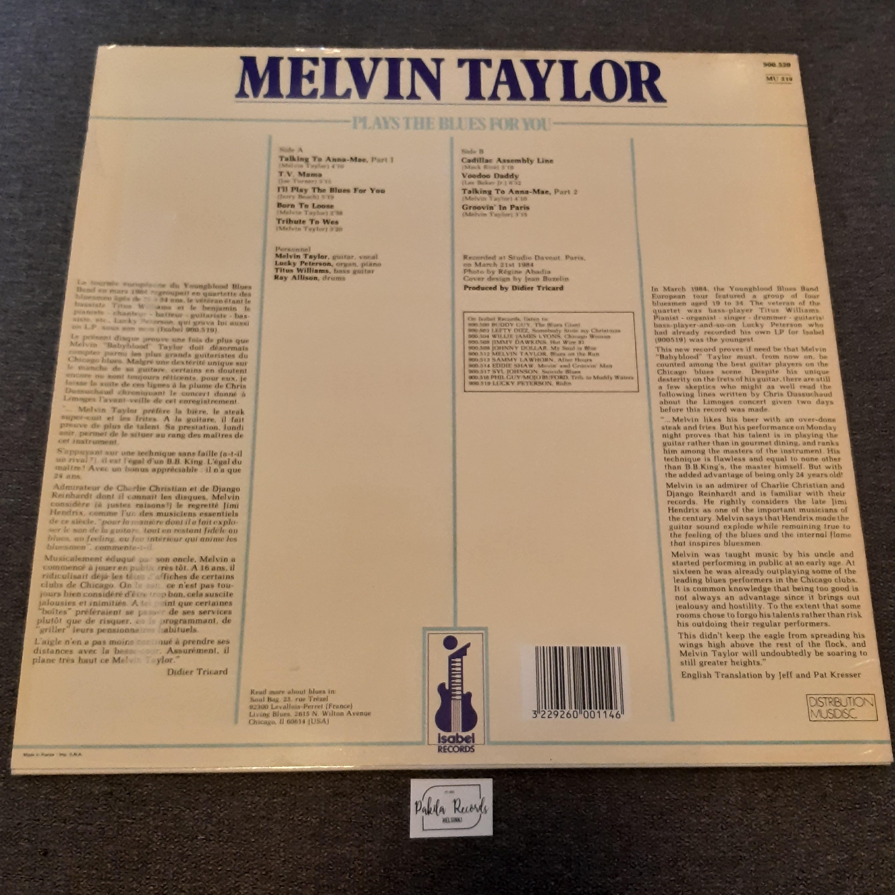 Melvin Taylor - Plays The Blues For You - LP (käytetty)