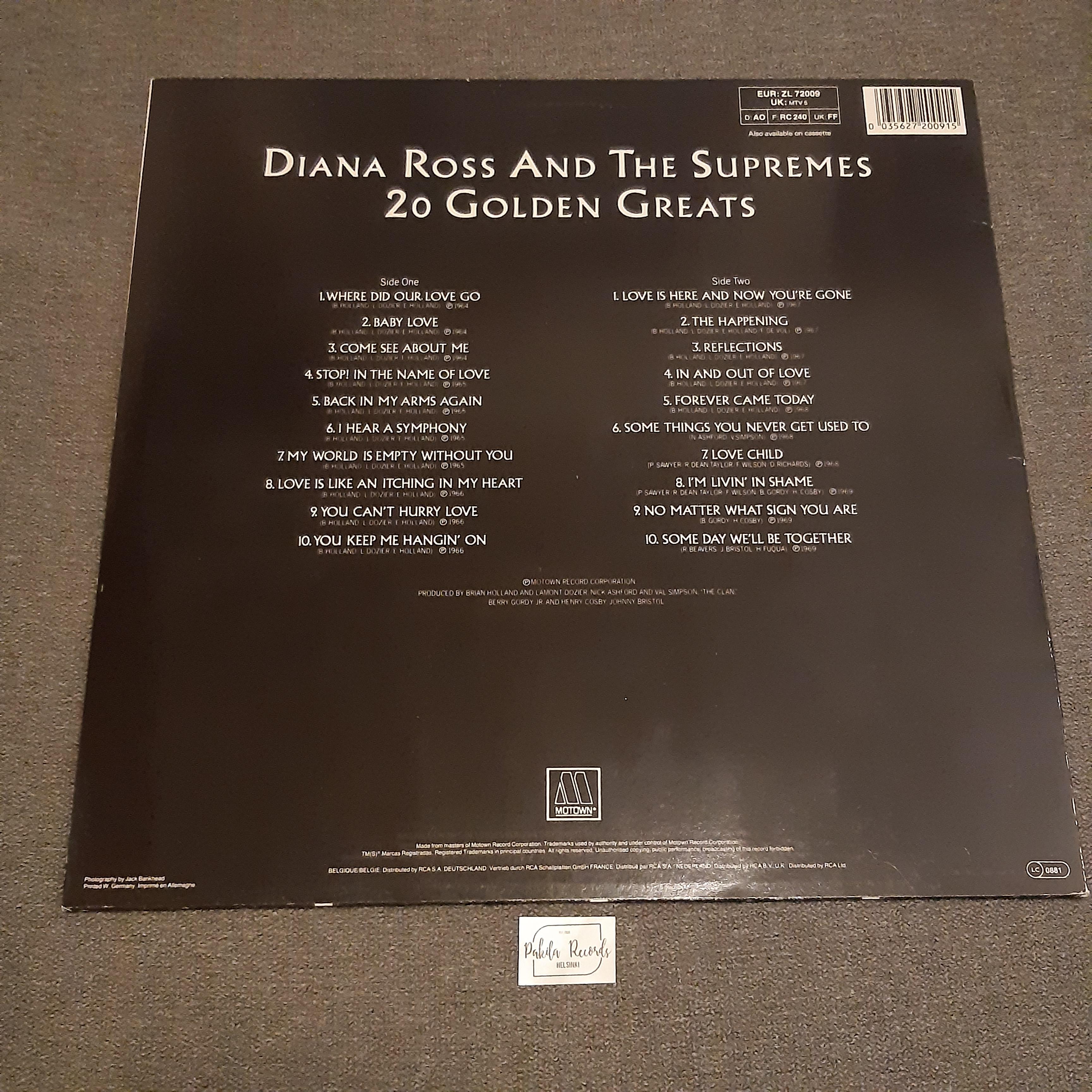 Diana Ross And The Supremes - 20 Golden Greats - LP (käytetty)