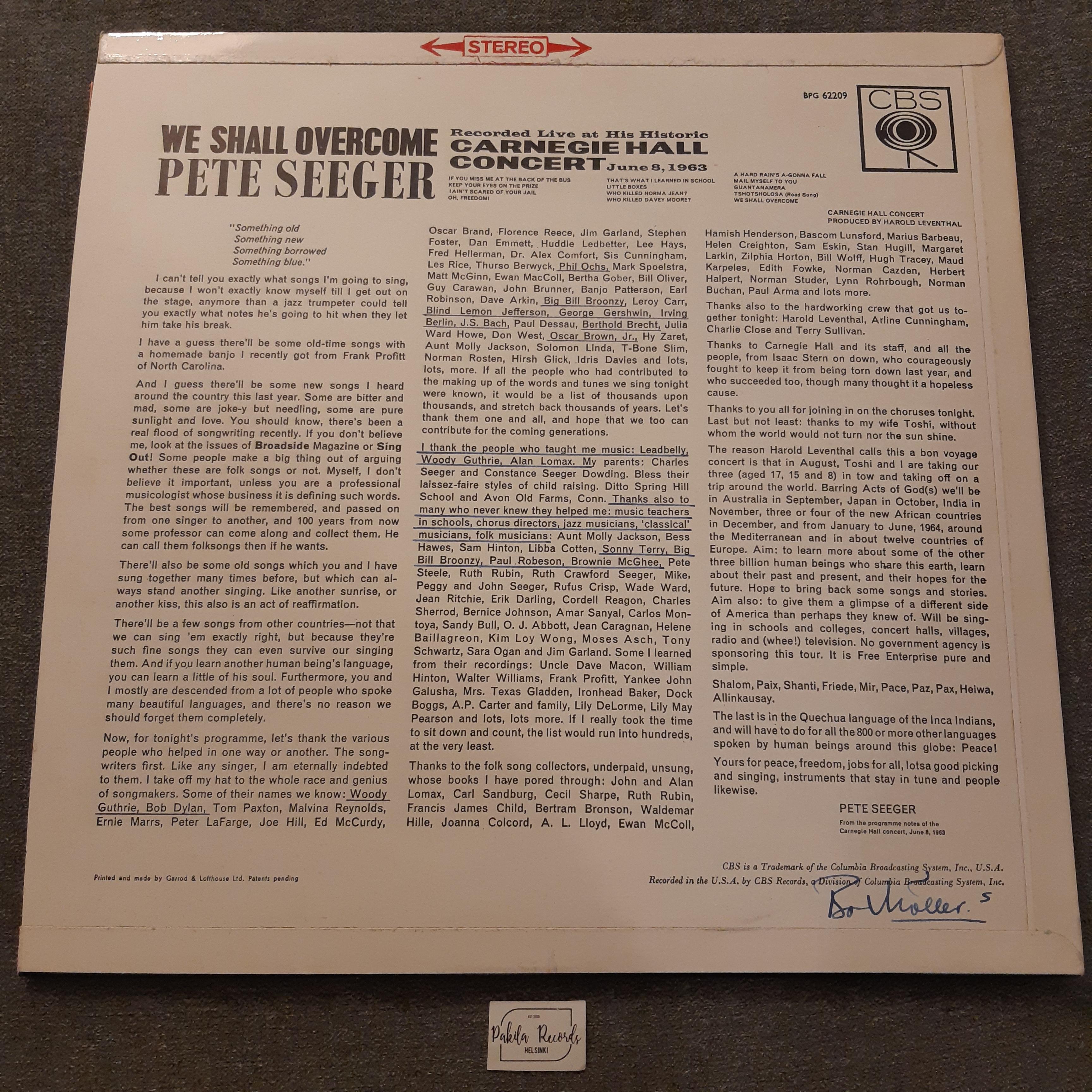Pete Seeger - We Shall Overcome - LP (käytetty)