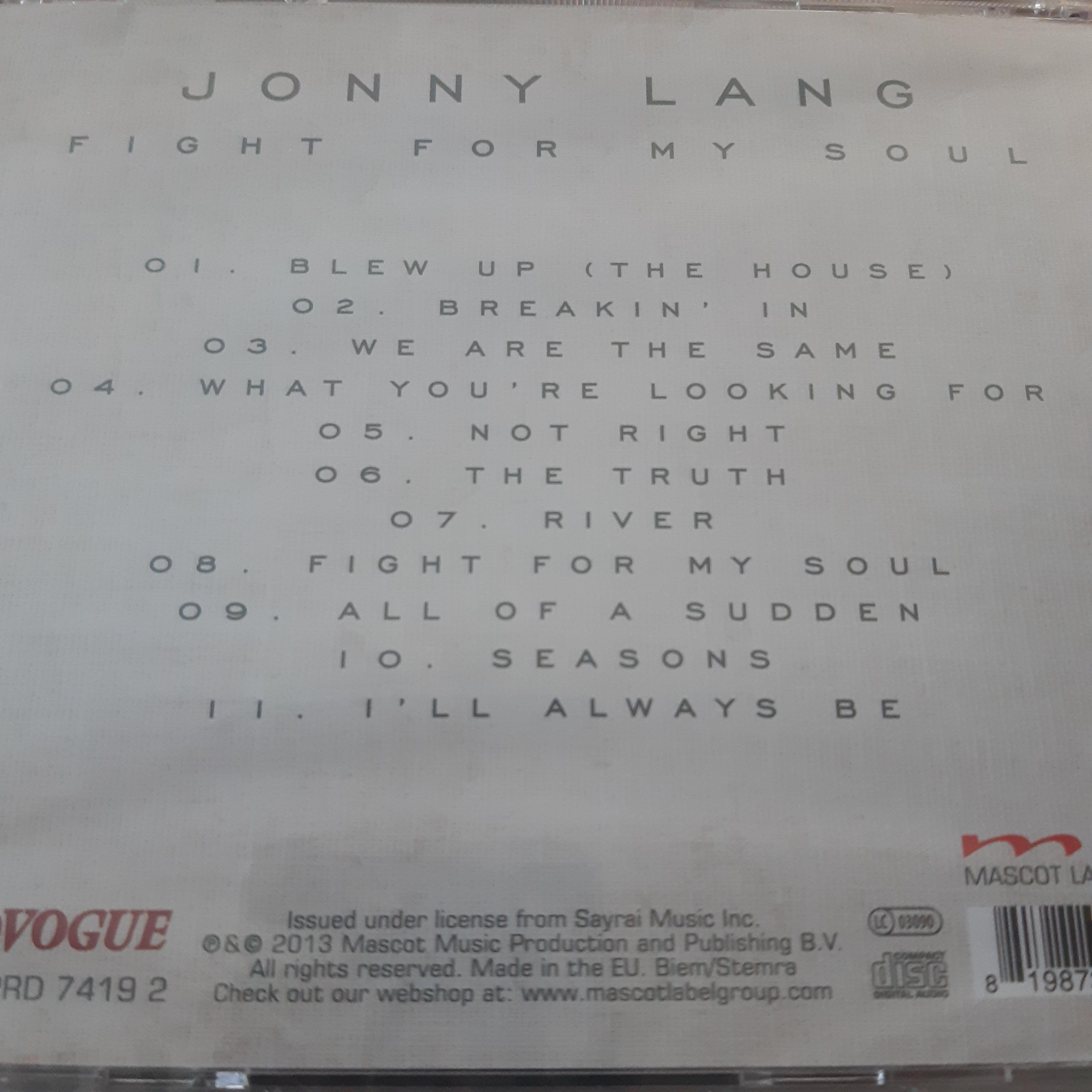 Jonny Lang - Fight For My Soul - CD (uusi)