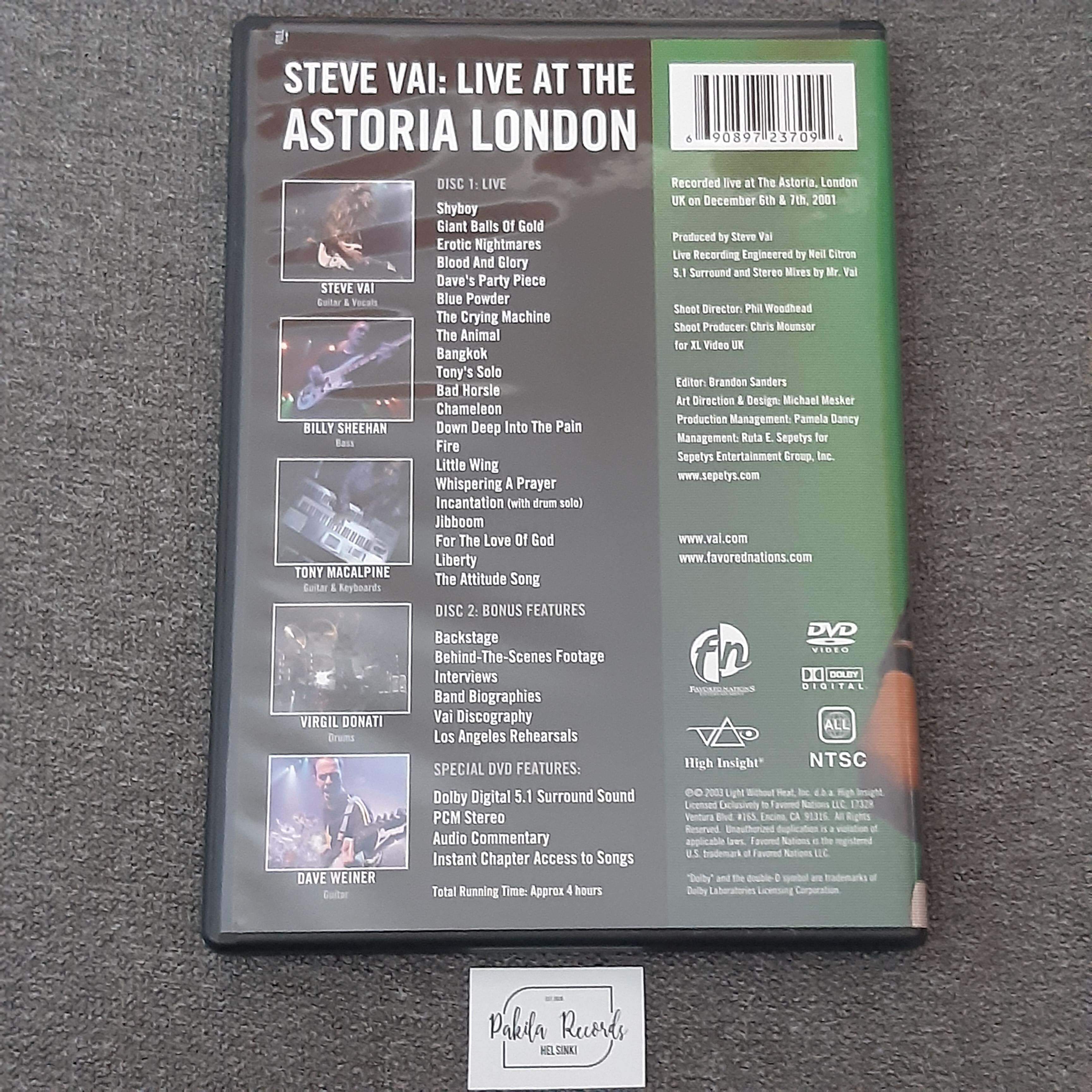 Steve Vai - Live At Astoria London - 2 DVD (käytetty)