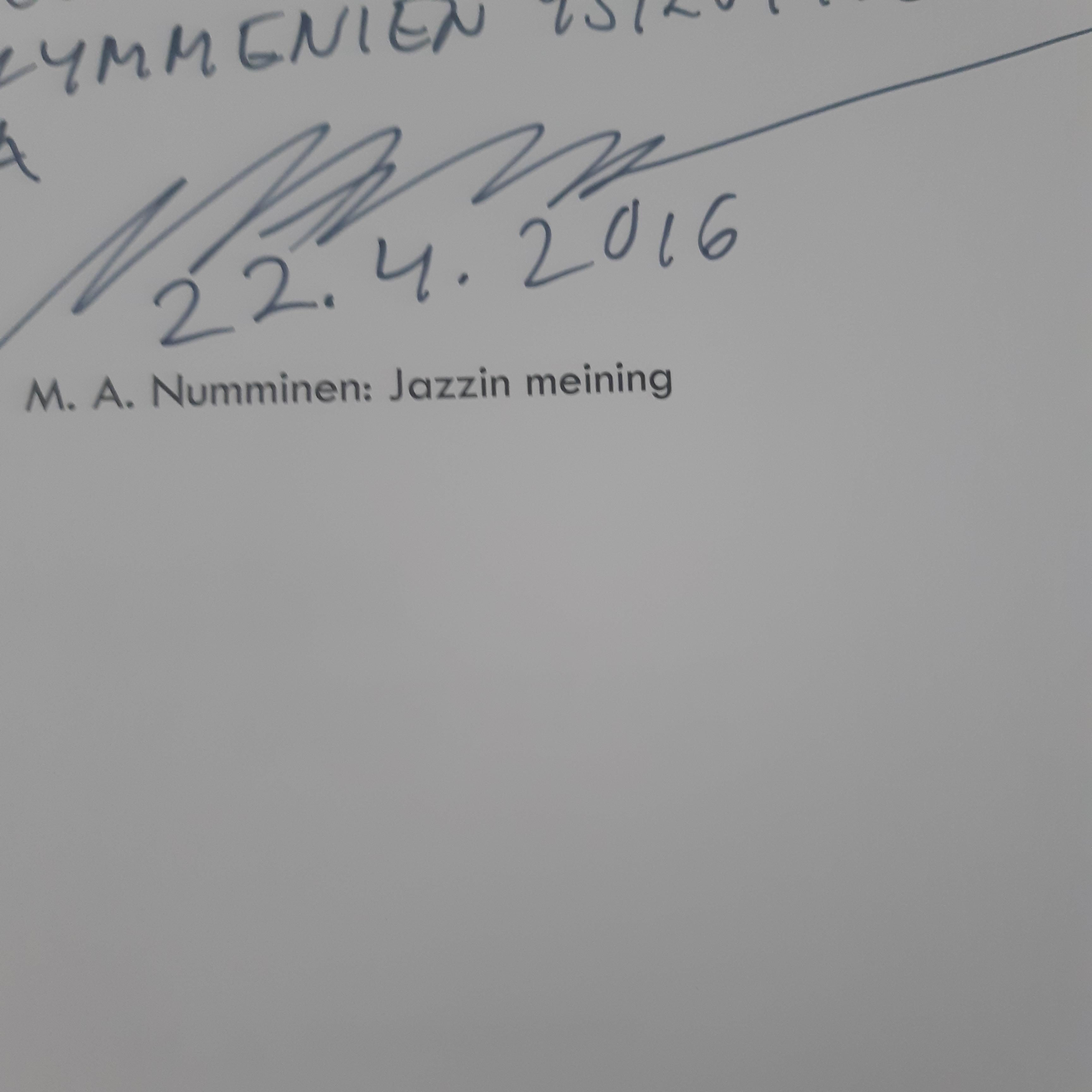 Jazzin meining - M.A. Numminen - Kirja (käytetty)