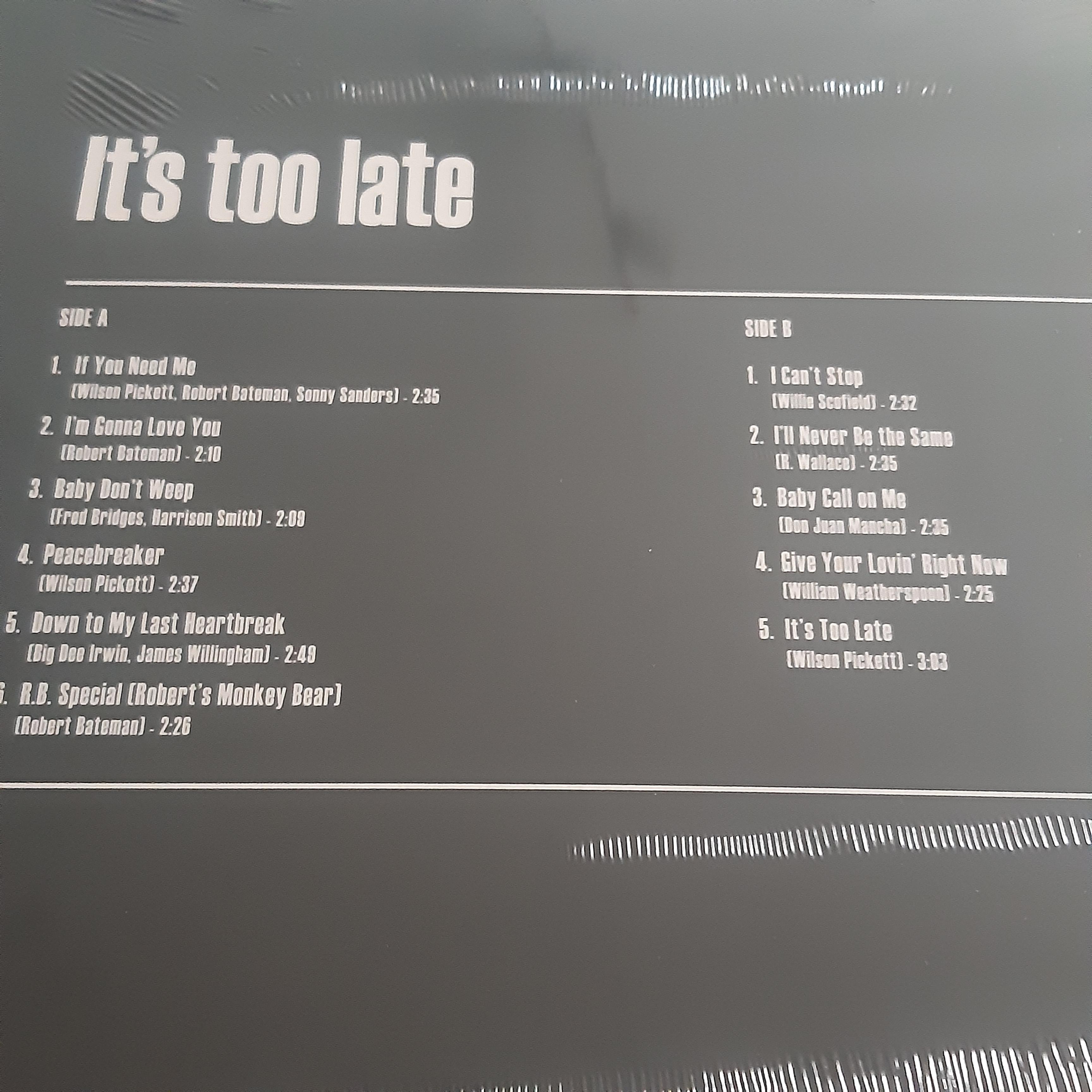 Wilson Pickett - It's Too Late - LP (uusi)