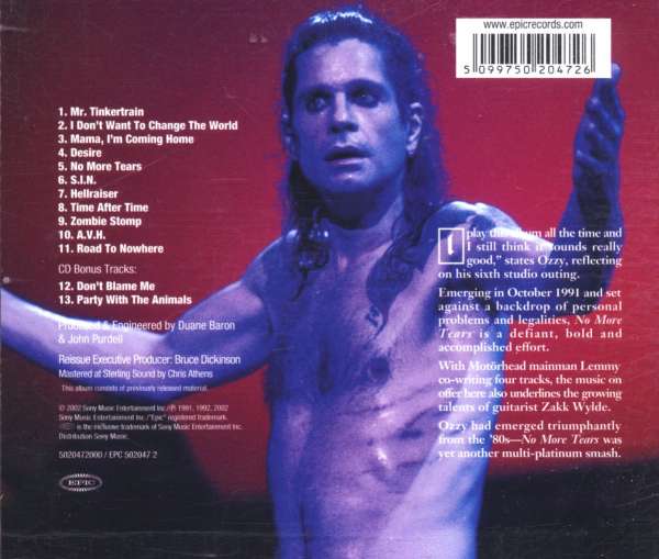 Ozzy Osbourne - No More Tears - CD (uusi)