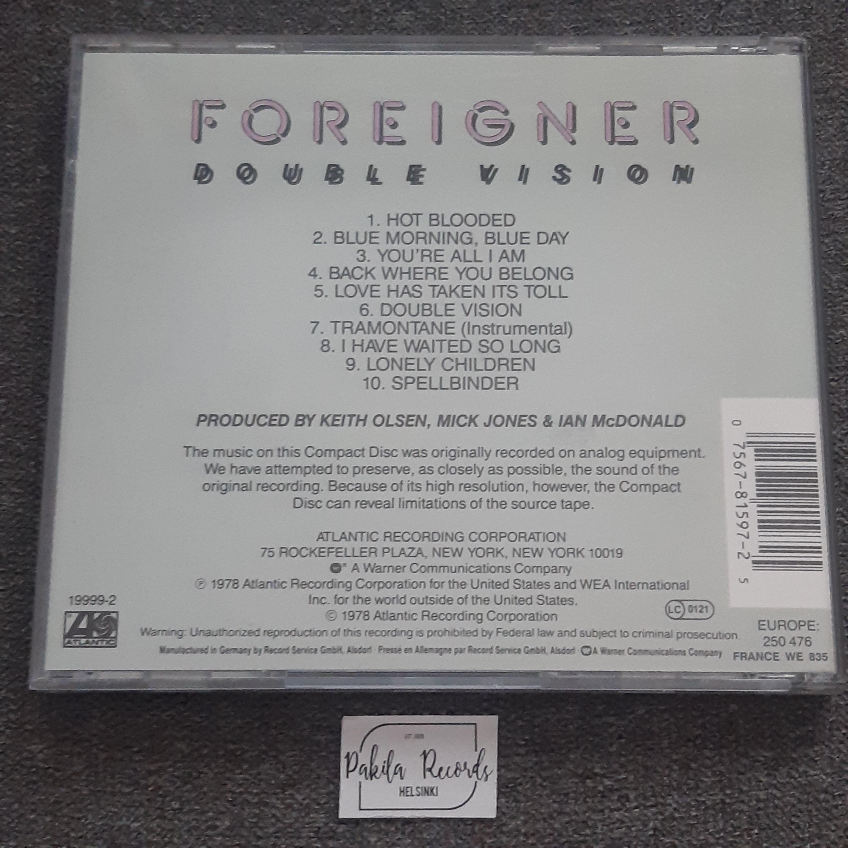 Foreigner - Double Vision - CD (käytetty)