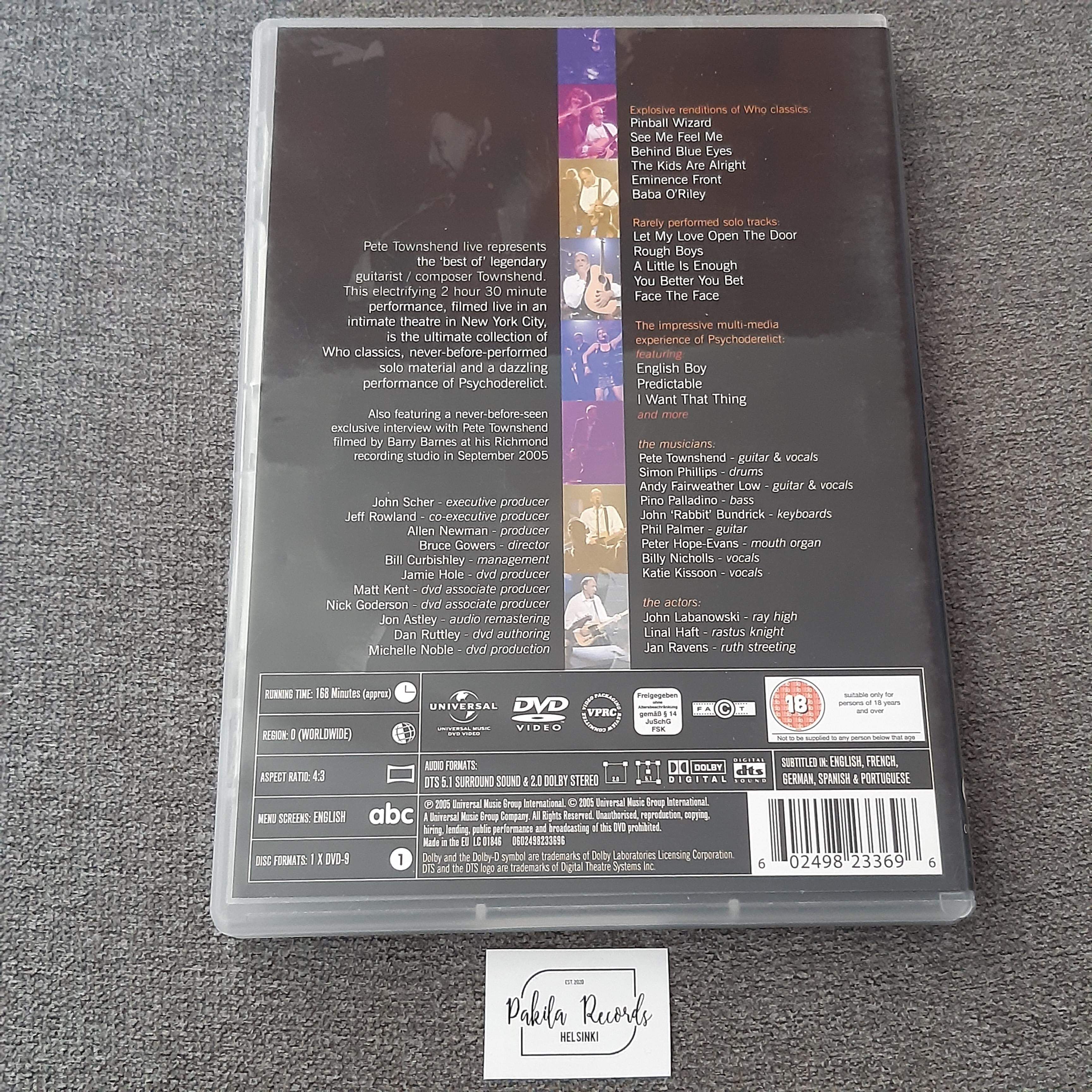Pete Townshend - Psychoderelict Live In New York - DVD (käytetty)