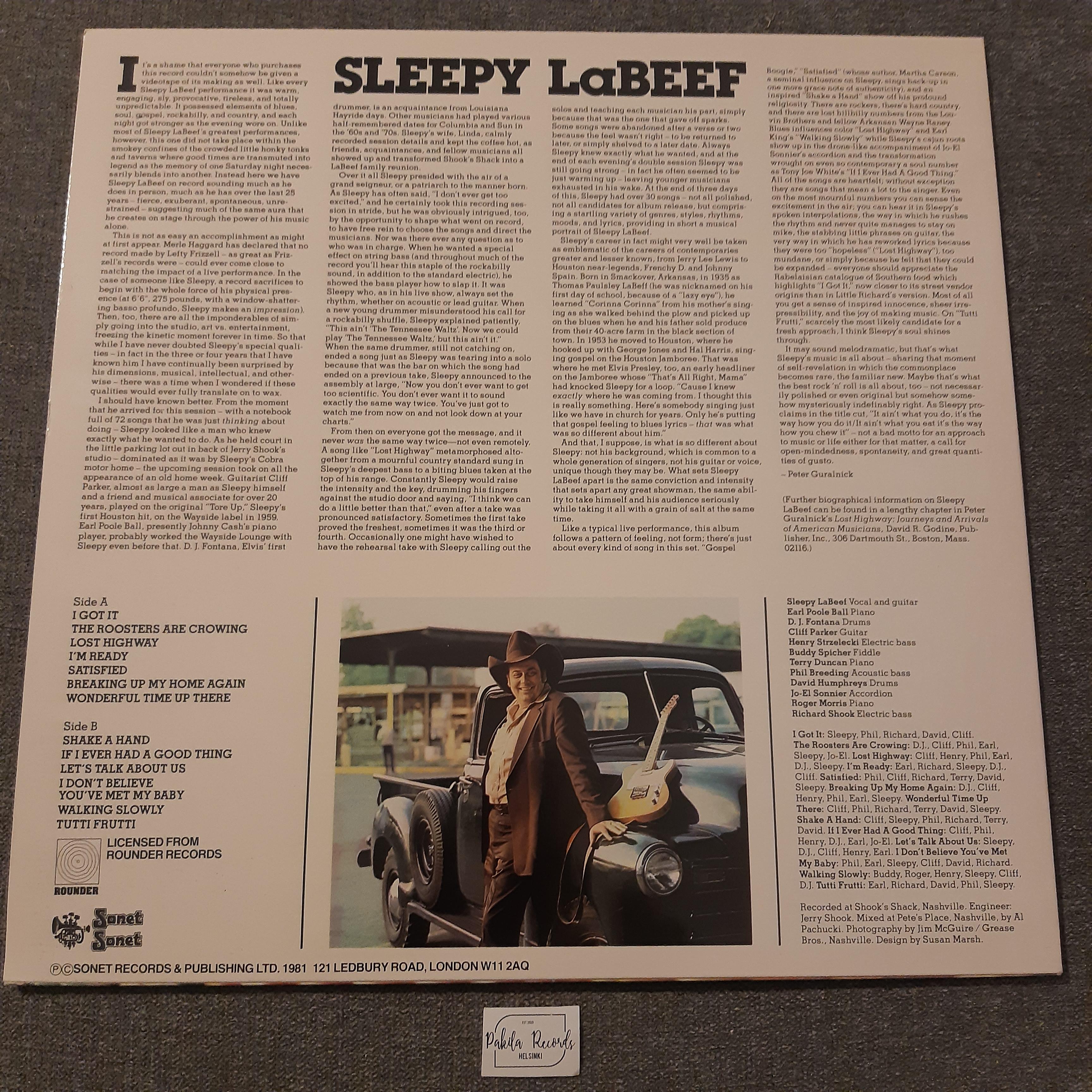 Sleepy LaBeef - It Ain't What You Eat It's The Way How You Chew It - LP (käytetty)