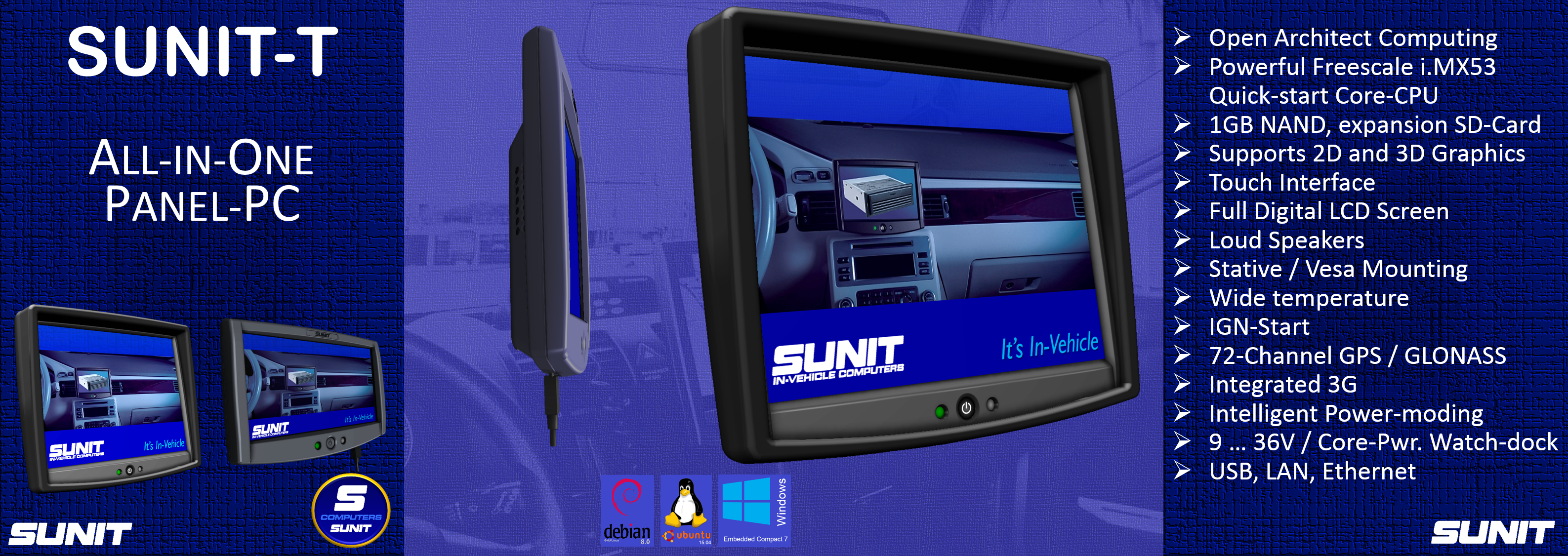 SUNIT-Tall-in-One Panel-PC for Industry and Fleet Management