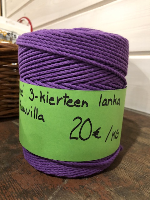 Makrame’ 3-kierteen lanka, kirkas violetti