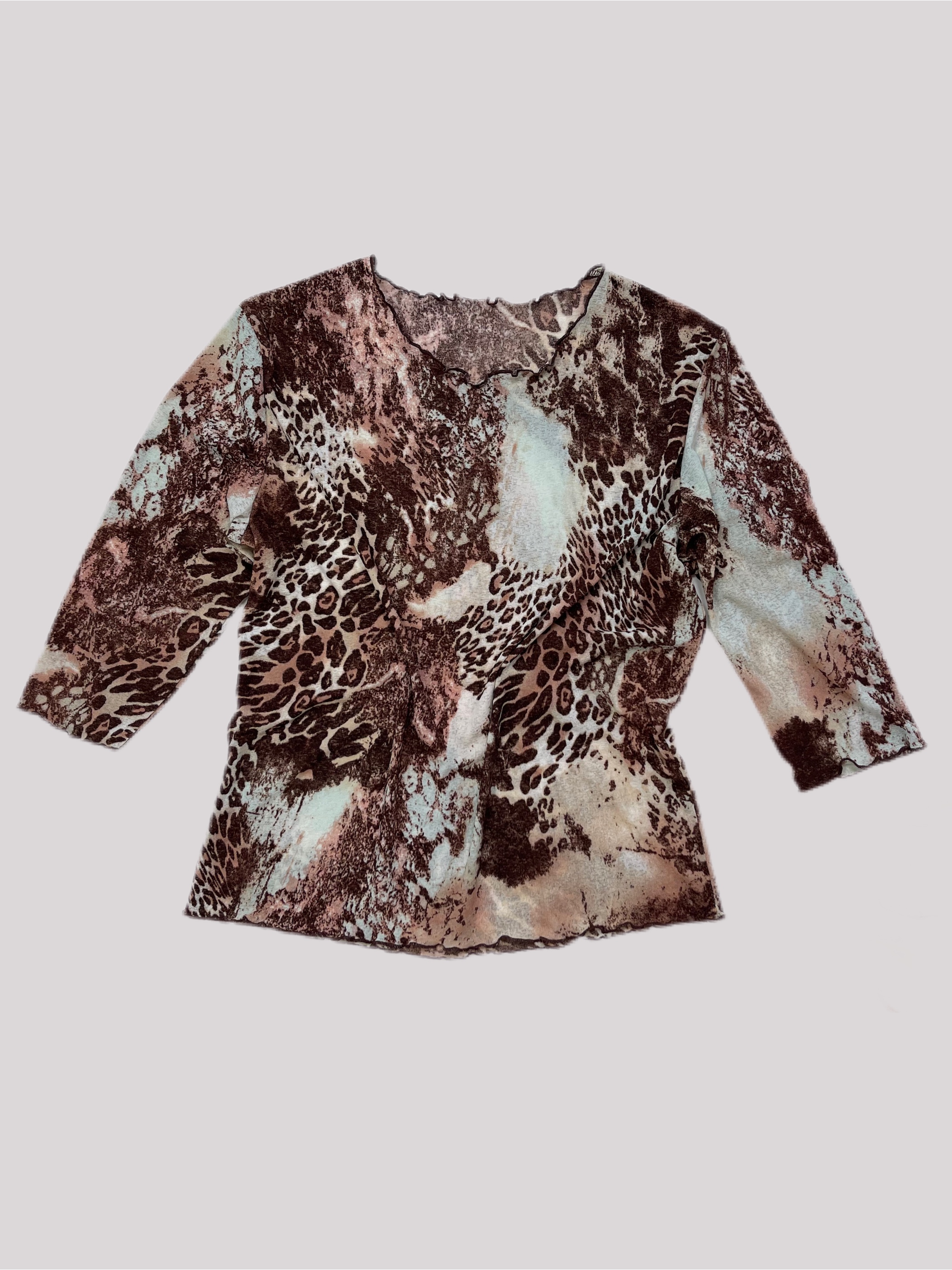 Leopardikuvioinen mesh-paita (S-M)
