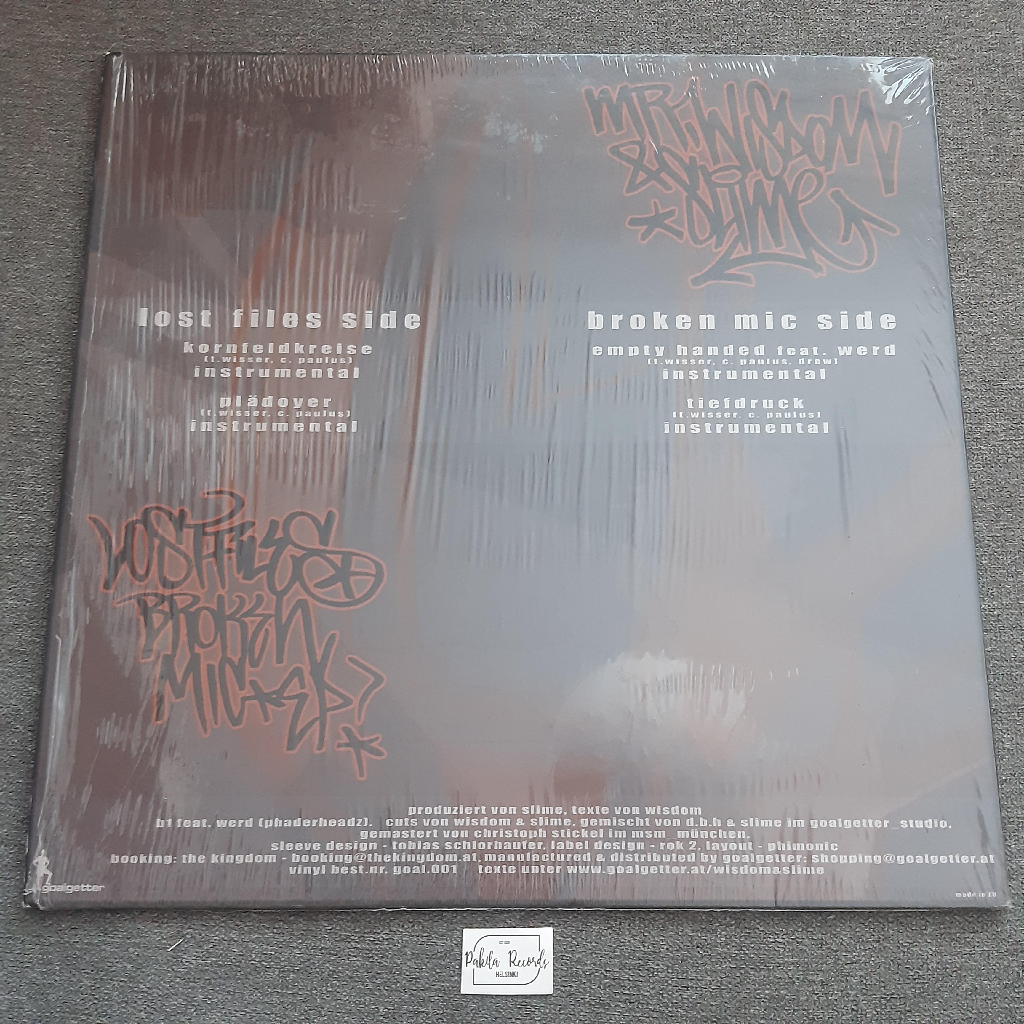 Wisdom & Slime - Lost Files And Broken Mic - 12" EP (käytetty)