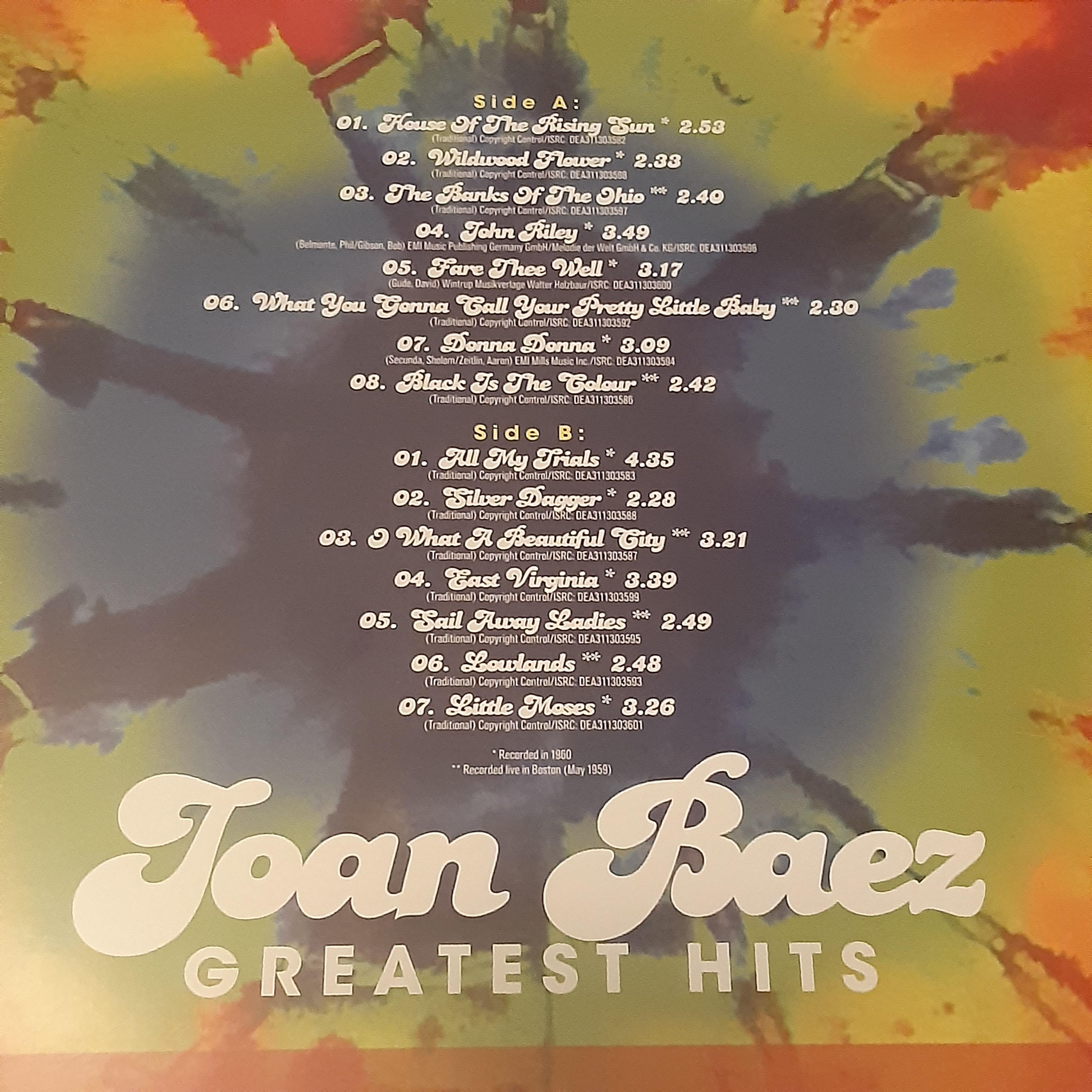 Joan Baez - Greatest Hits - LP (uusi)