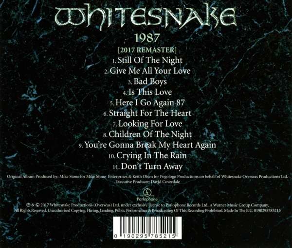 Whitesnake - 1987, 30th Anniversary Remaster - CD (uusi)