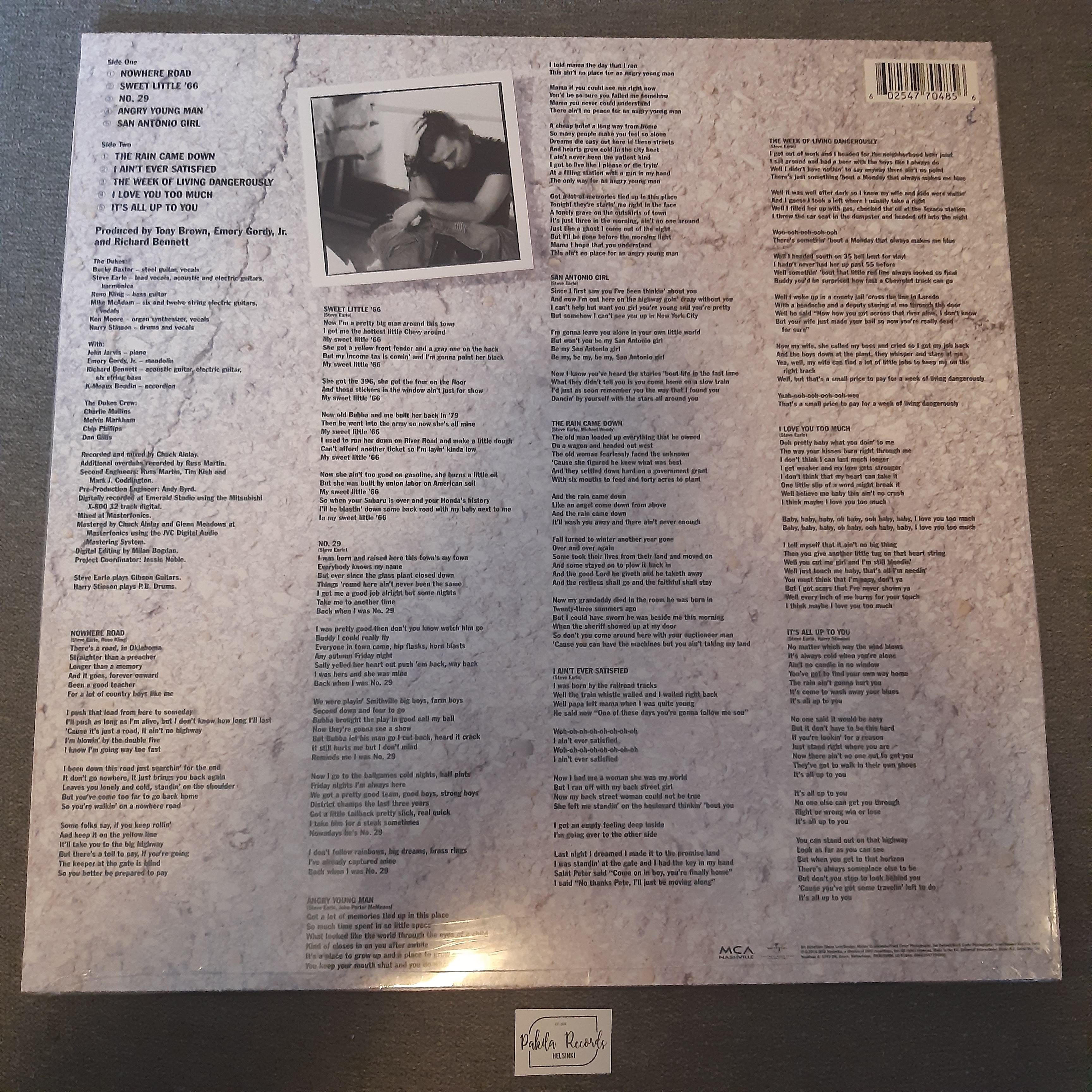 Steve Earle & The Dukes - Exit 0 - LP (uusi)