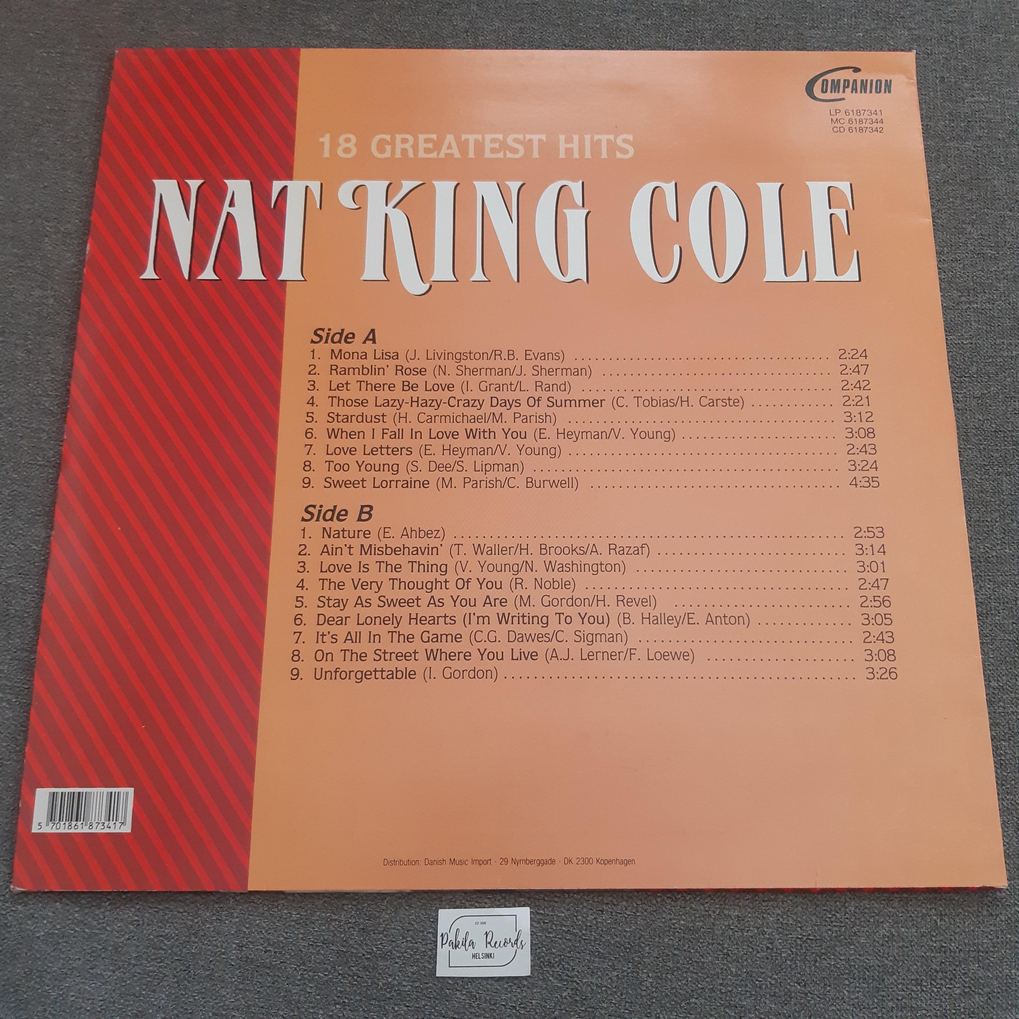 Nat King Cole - 18 Greatest Hits - LP (käytetty)