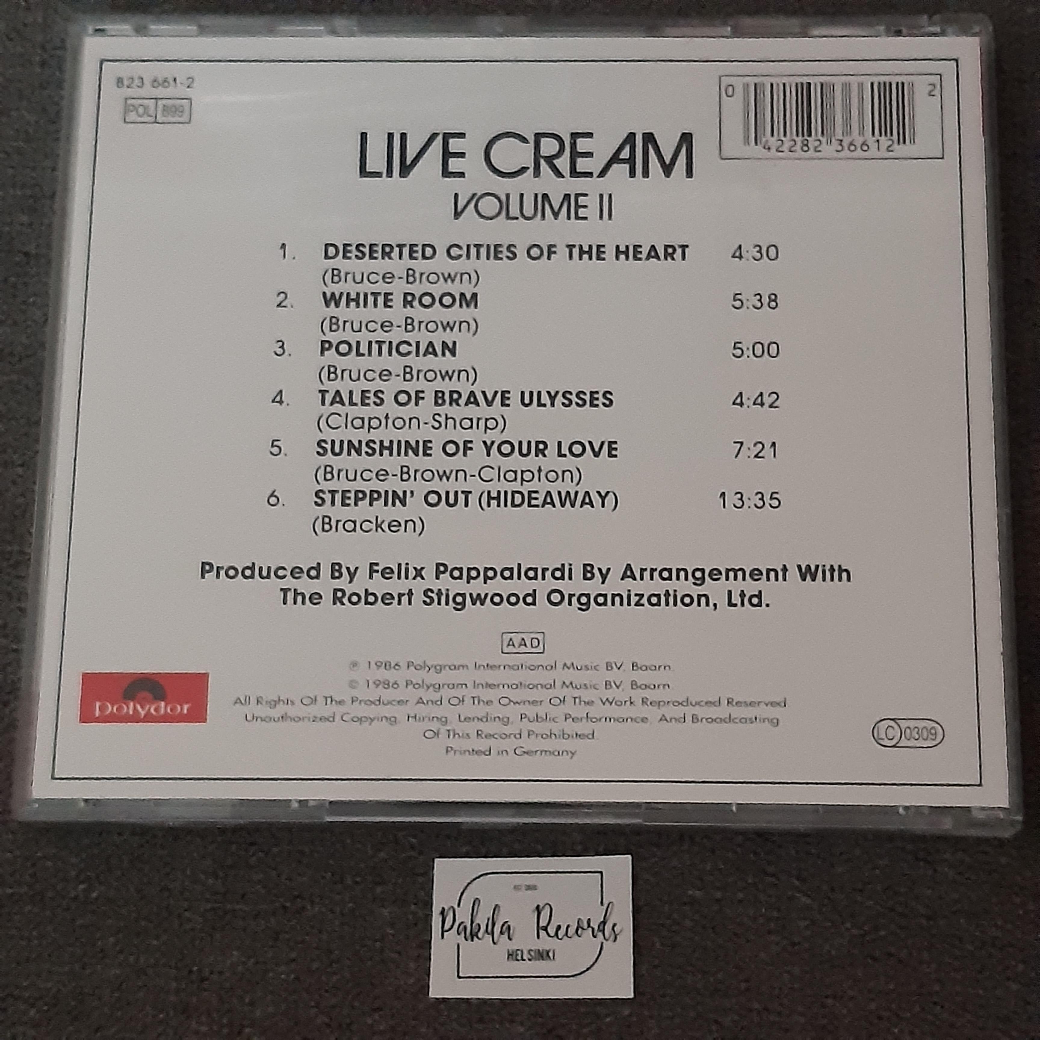Cream - Live Cream Volume II - CD (käytetty)