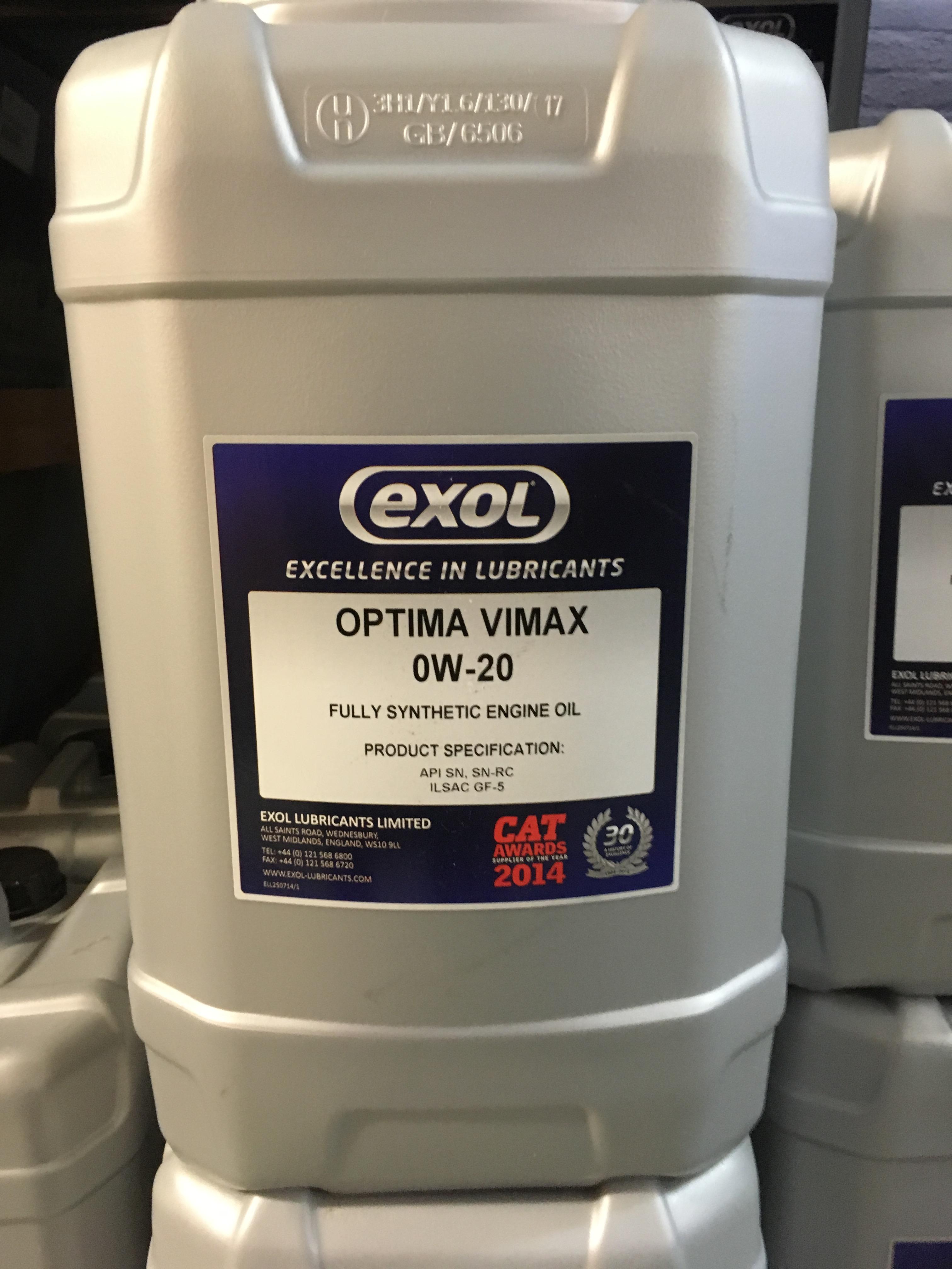 Öljy Exol Optima vimax 0W-20 25L