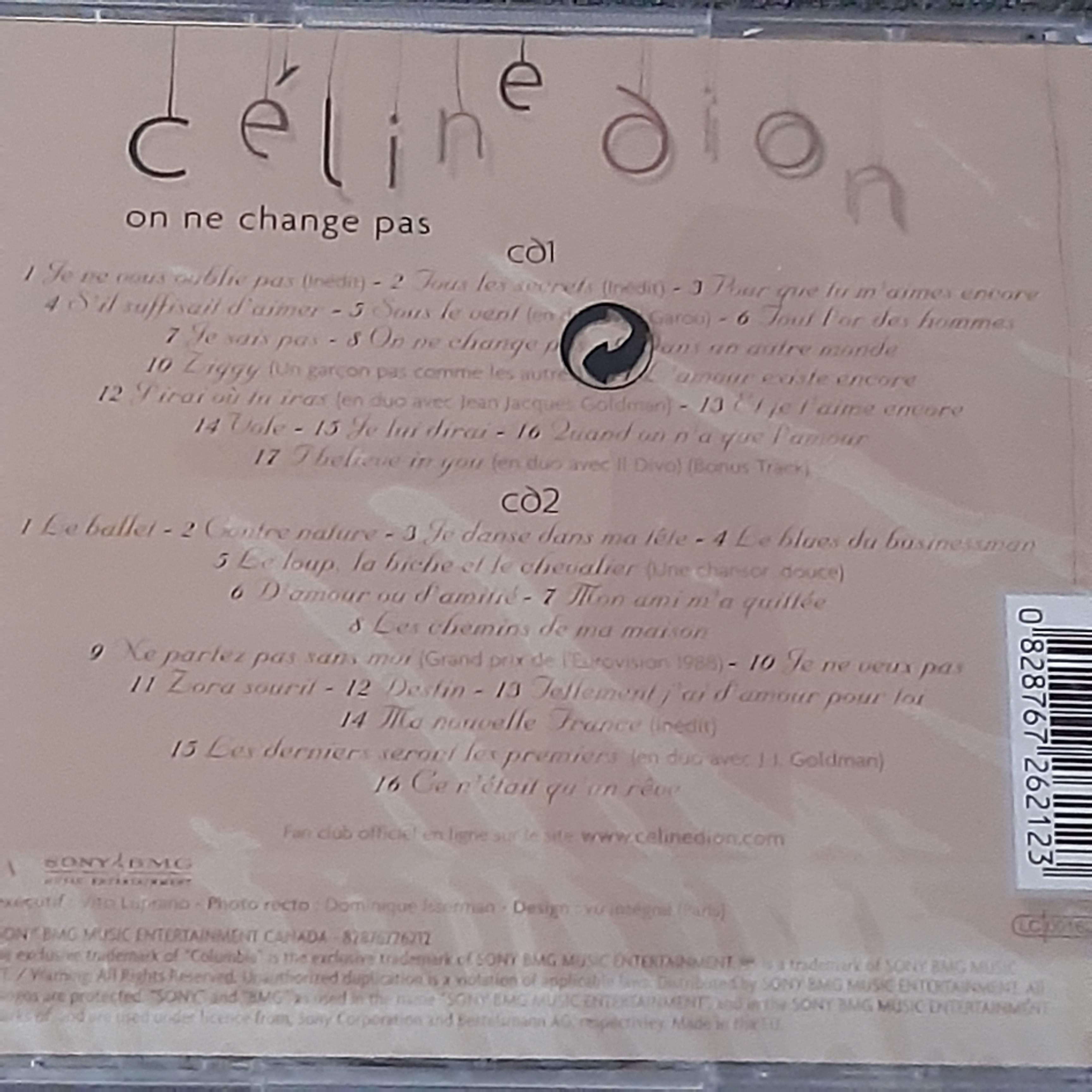 Cėline Dion - On Ne Change Pas - 2 CD (uusi)