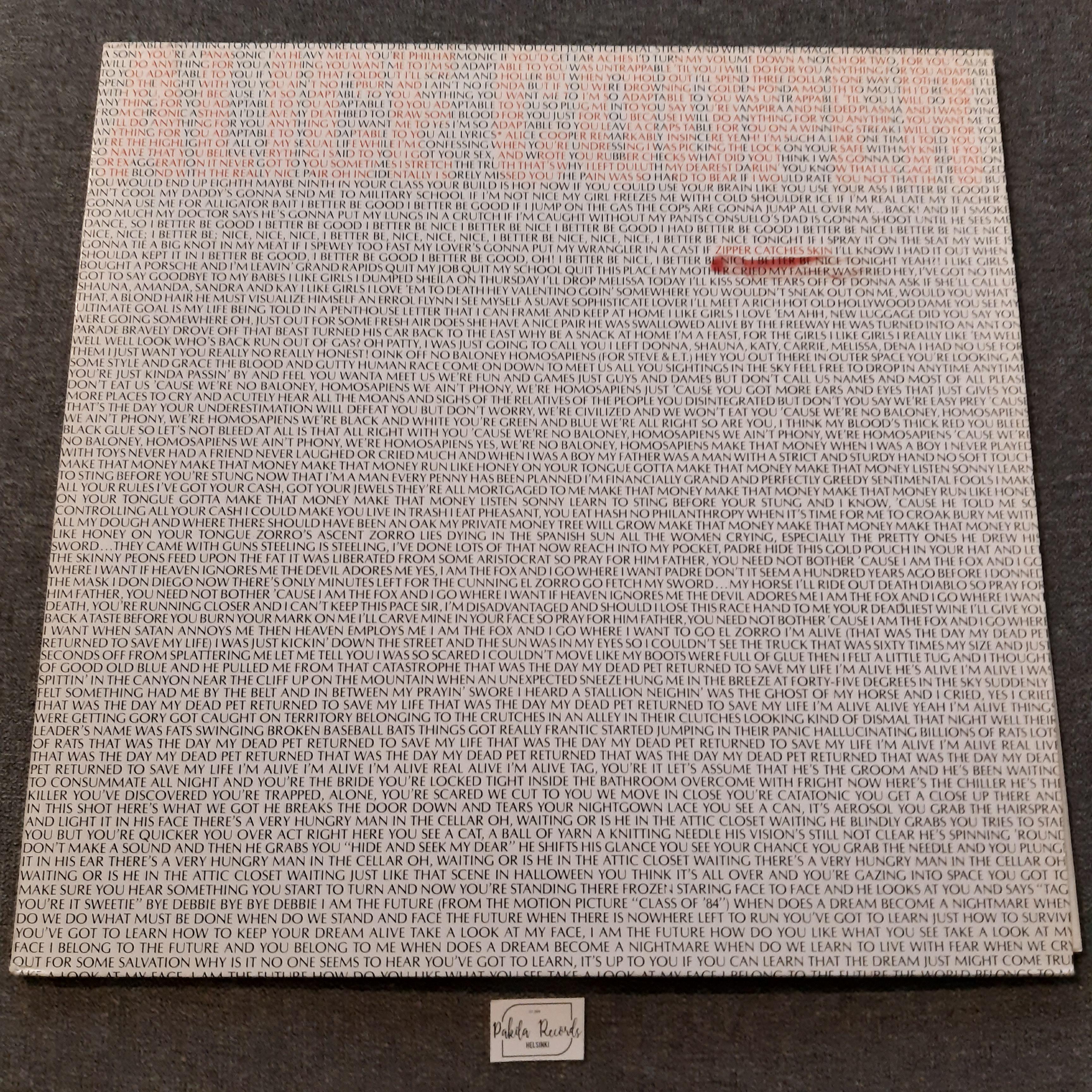 Alice Cooper - Zipper Catches Skin - LP (käytetty)