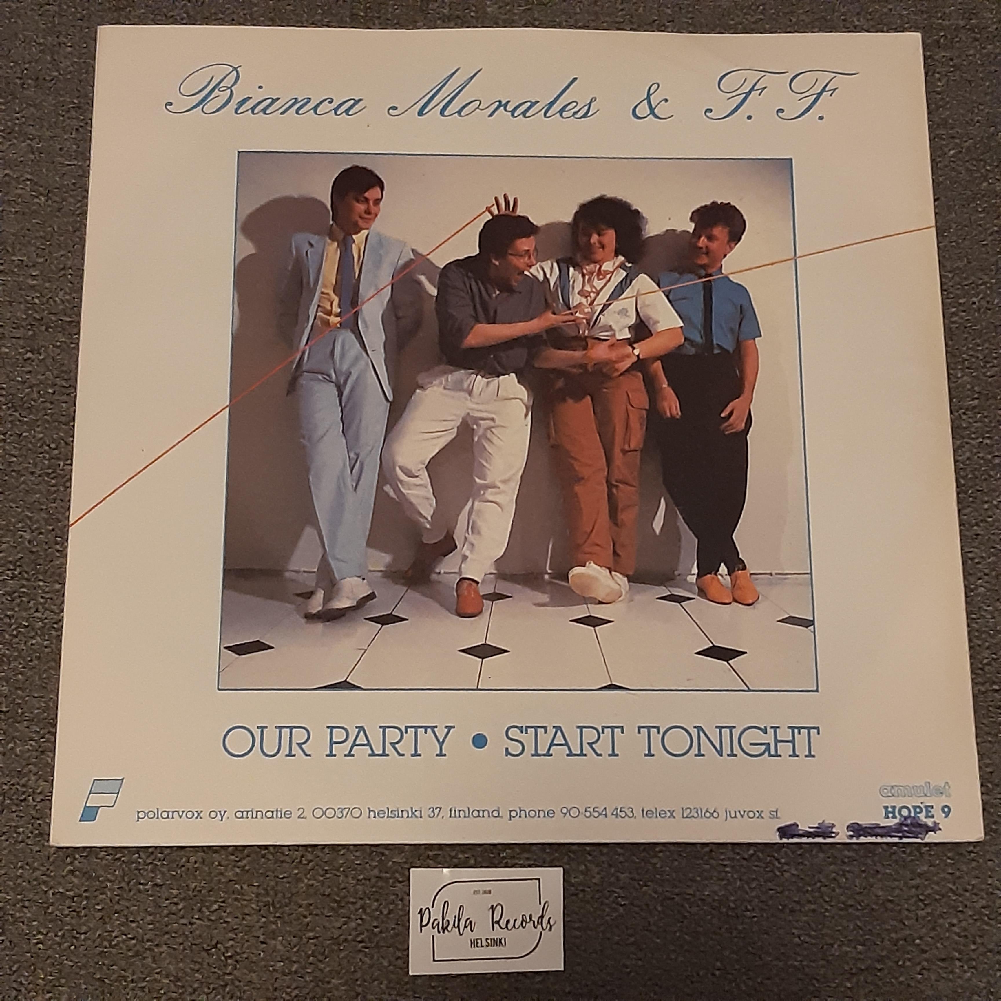 Bianca Morales & F.F. - Our Party / Start Tonight - Single 7" (käytetty)