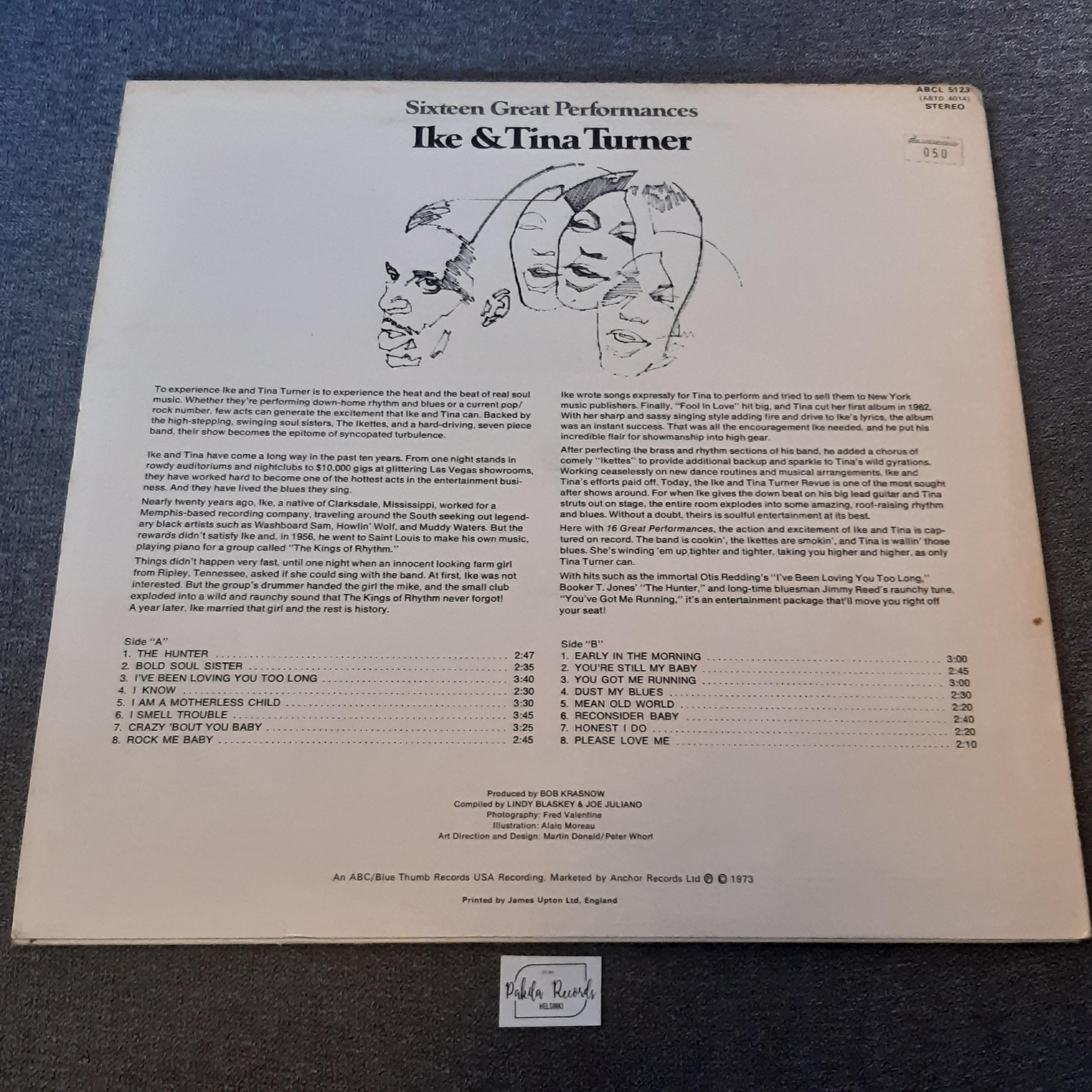 Ike & Tina Turner - Sixteen Great Performances - LP (käytetty)