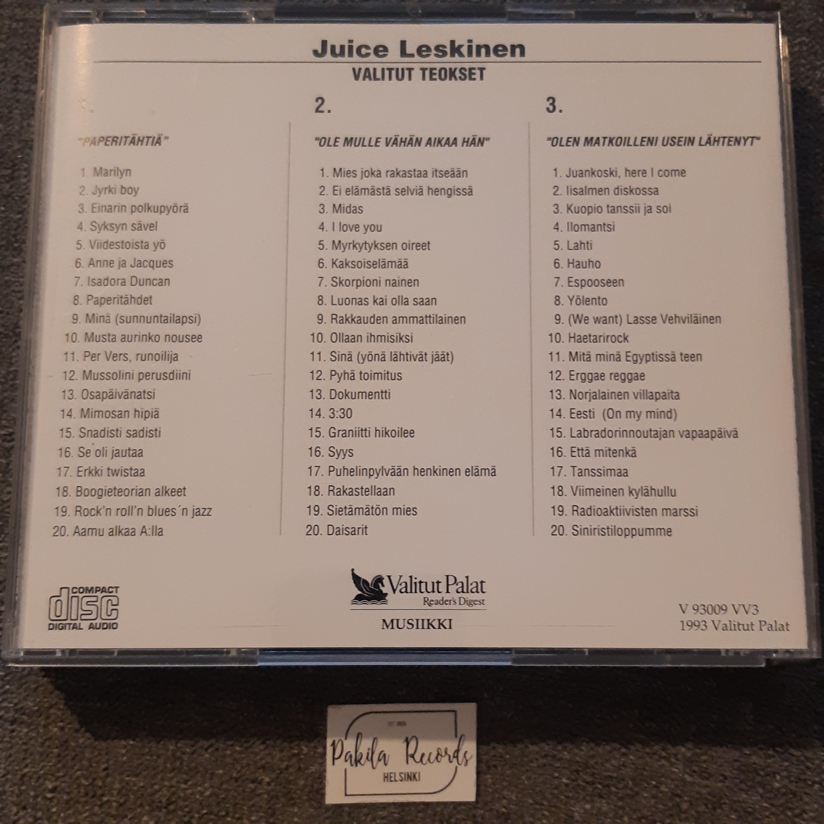 Juice Leskinen - Valitut teokset - 3 CD (käytetty)