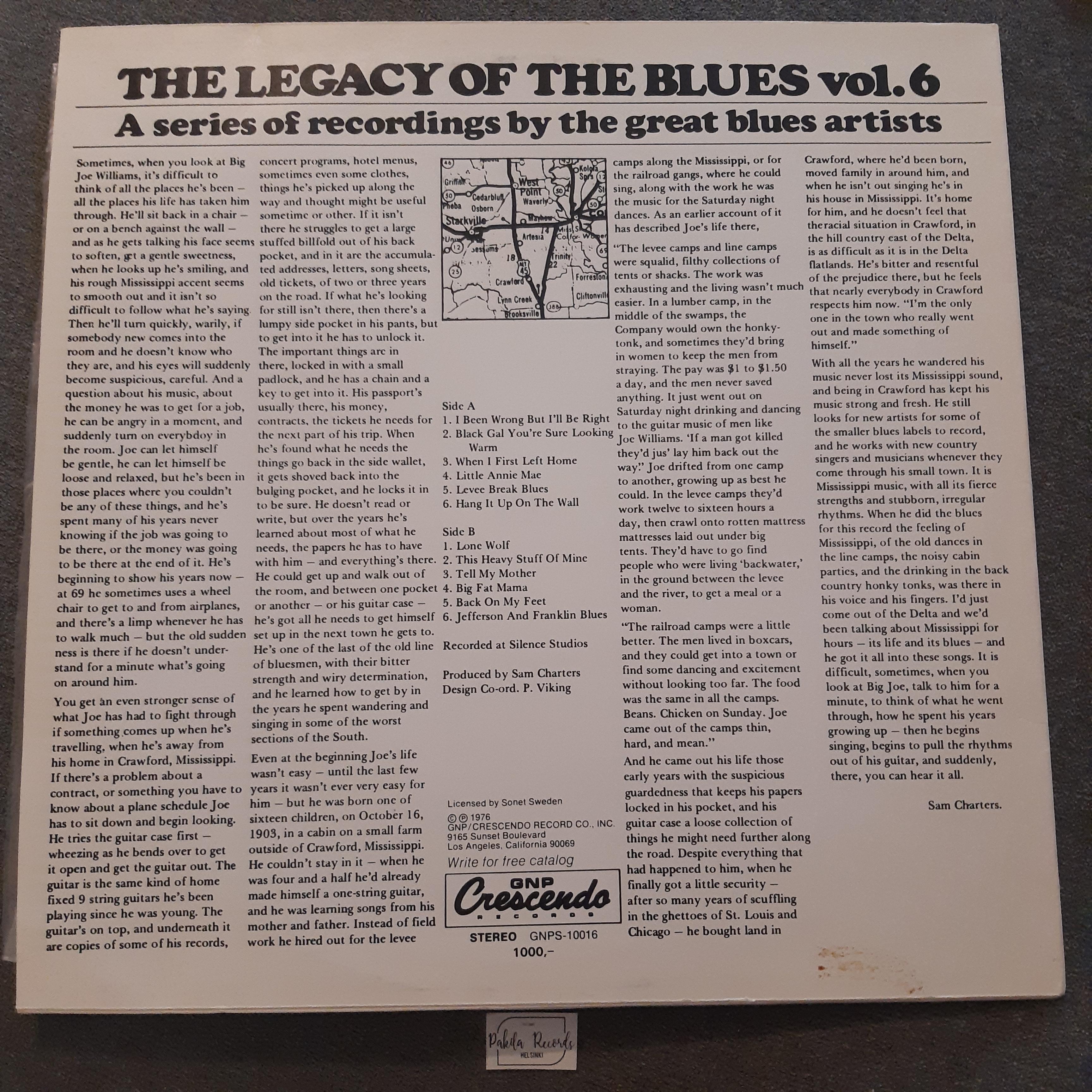 Big Joe Williams - The Legacy Of The Blues Vol. 6 - LP (käytetty)