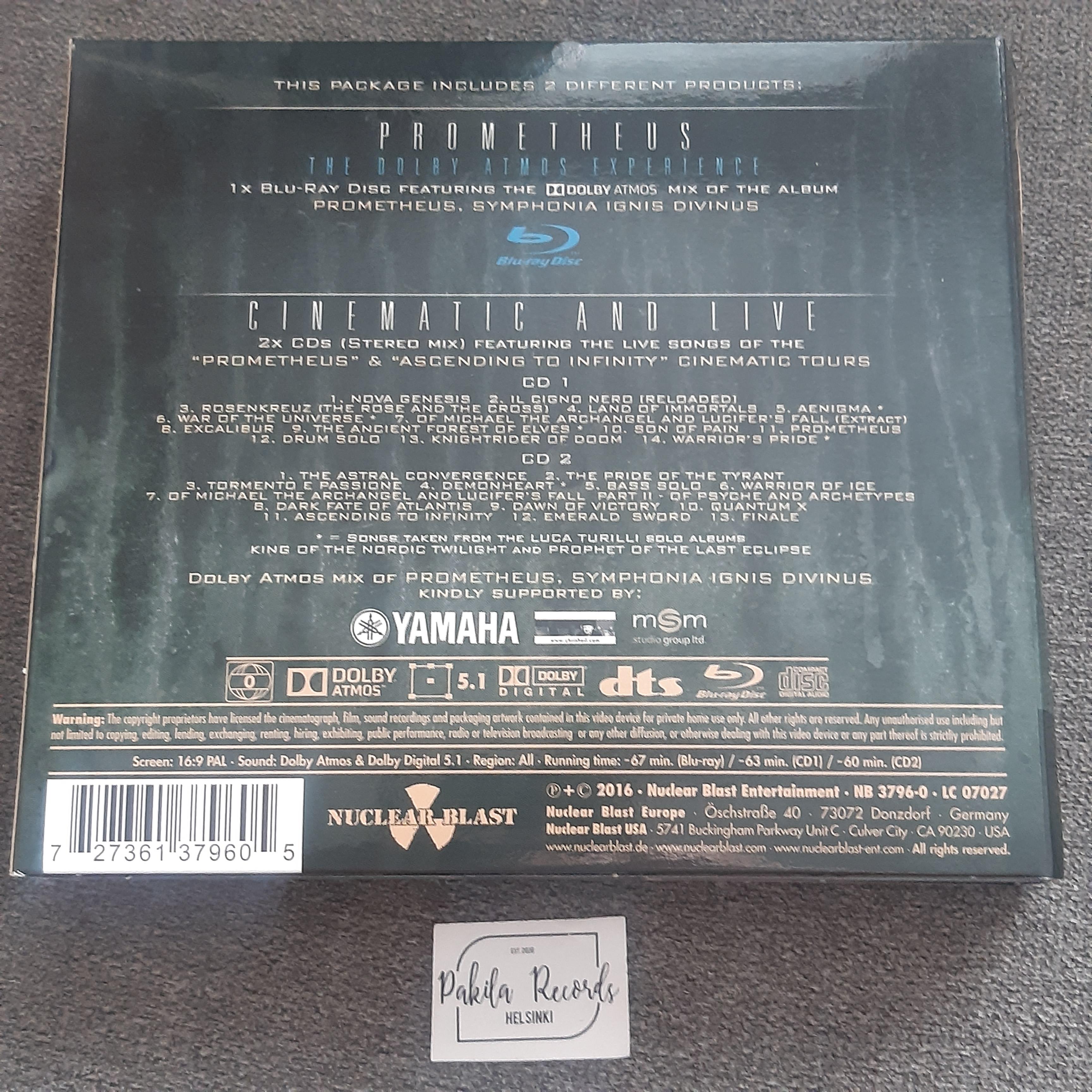 Luca Turilli's Rhapsody - Prometheus (The Dolby Atmos Experience) - 2 CD + Blu-ray (käytetty)