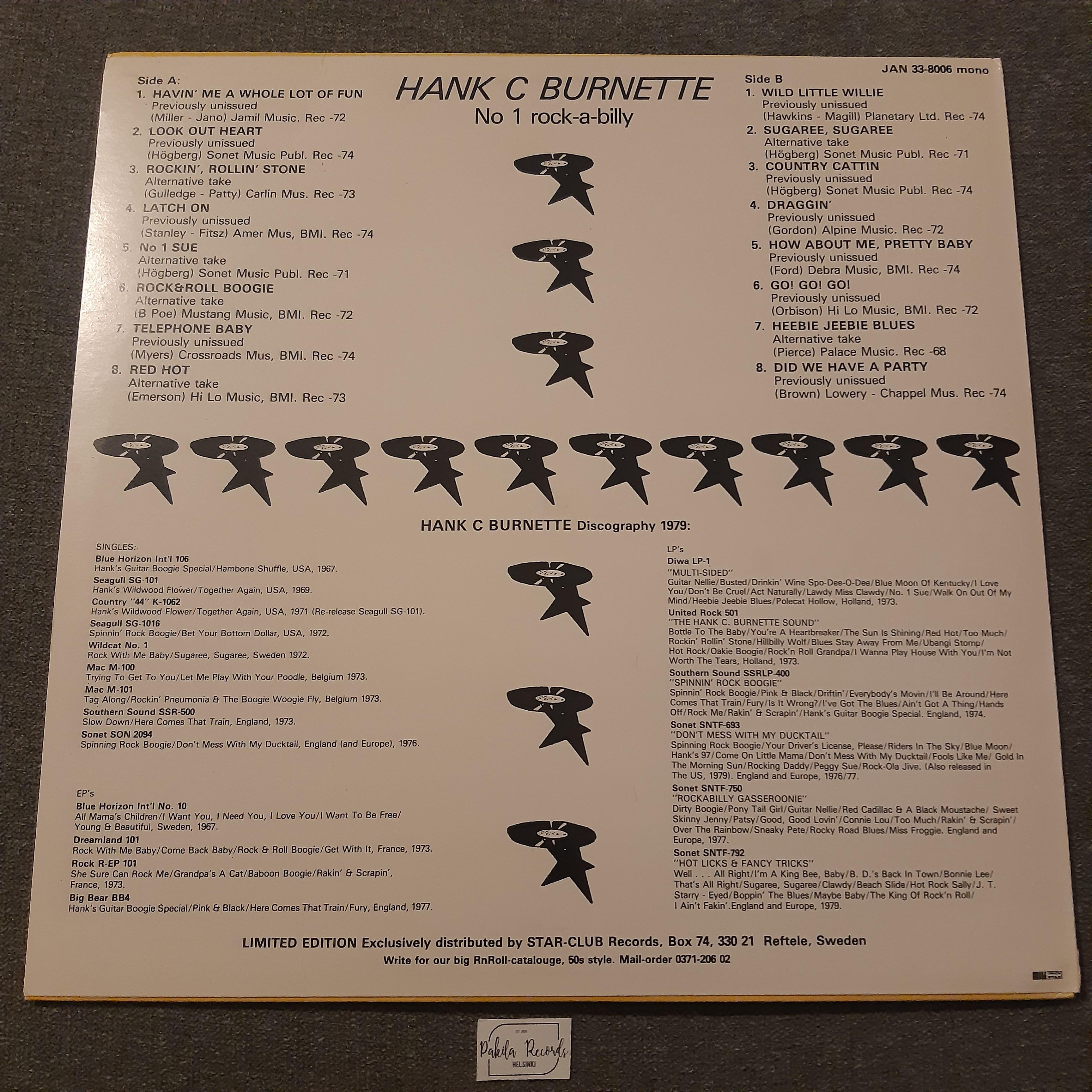 Hank C Burnette - No 1 Rock'-A-Billy - LP (käytetty)