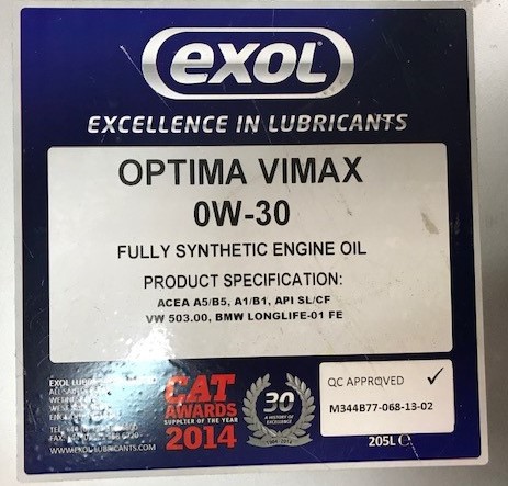 Öljy Exol Vimax 0W-30 205L
